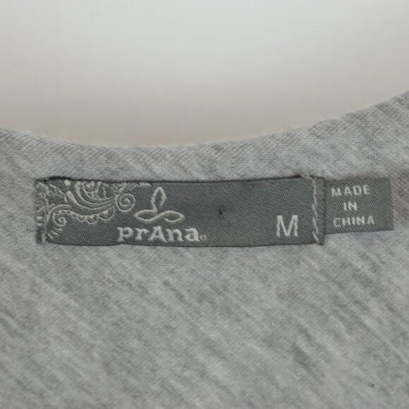 Prana Seacoast Women's Medium Gray & White Striped Cotton Racerback A-Line Dress - Picture 7 of 8